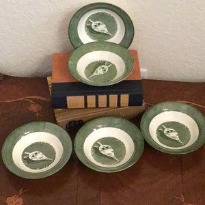 1950s Vintage Colonial Homestead Fruit/Dessert (Sauce) Bowl, Green